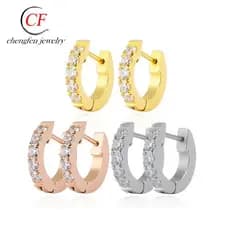 Brincos de aço de titânio em espiral, estilo europeu e americano, mais vendidos e na moda, e ear cuffs femininos com zir