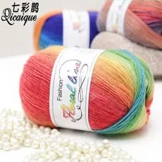 Fabricante de fio colorido em tons de arco-íris, fio de lã com gradiente longo para roupas e casacos, versão aprimorada