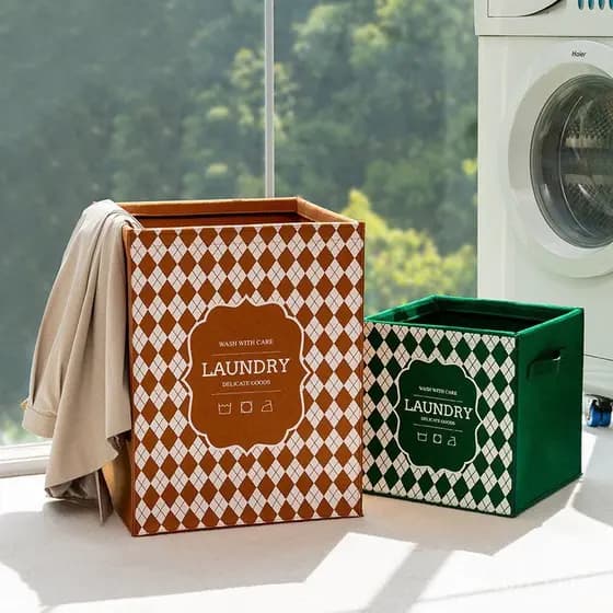 Cesto de feltro para roupas sujas, cesto de lavanderia, cesto de armazenamento para roupas sujas, cesto dobrável de gran