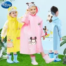 Capa de chuva infantil da Disney para meninos e meninas, impermeável para crianças pequenas e estudantes, com botões ocu