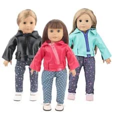 Venda Direta de Fábrica Misiyou: Roupas para Bonecas, Casaco de Couro de Inverno para Boneca American Girl de 18 Polegad