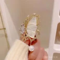 Broche de borboleta em estilo coreano e japonês, casaco de pérolas de nicho para mulheres, broche de zircônia, acessório