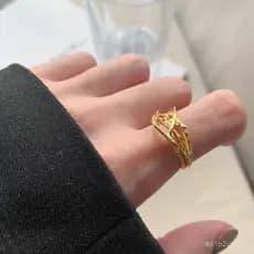 Anel de prata esterlina s925 com textura irregular minimalista e única, estilo coreano chique, anel aberto personalizado