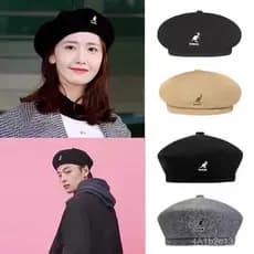Boina Kangol de lã com botão superior, estilo canguru, modelo abóbora da Hyuna, mesmo estilo de Lin Yun'er, lã versátil,