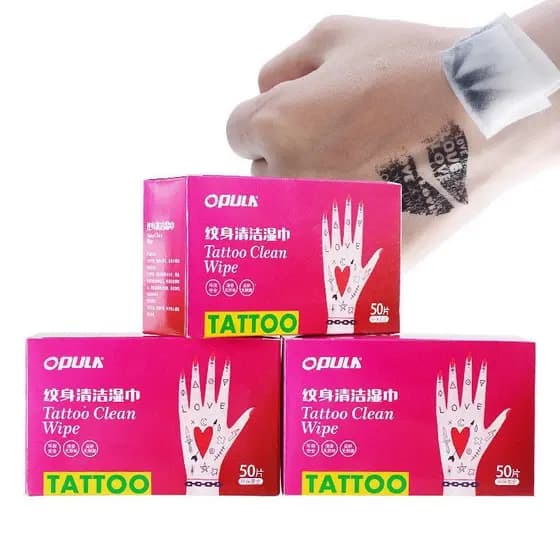 Toalhetes de Limpeza Descartáveis OPULA para Remoção Rápida de Tatuagens e Maquiagem