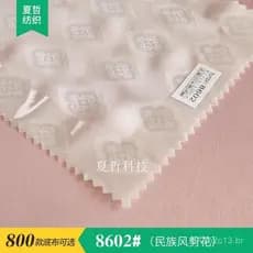 Em estoque: tecido jacquard brilhante com padrão de diamante T8602, tecido fino de fibra sintética semiacabada, branco n