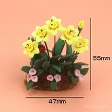 Acessórios para casa de bonecas 52DOLLHOUSE, modelo em miniatura ob11, adereços para fotografia, tulipa de argila K125