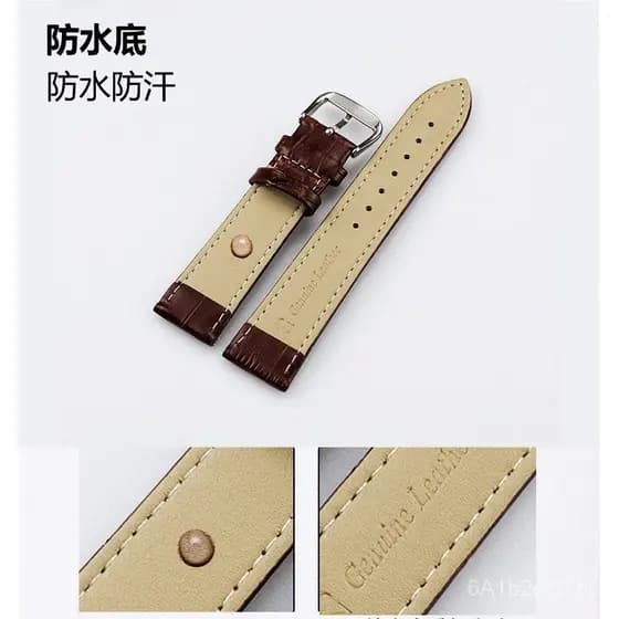 Diretamente do fabricante: Pulseira de relógio em couro genuíno com padrão de bambu, acessório universal para relógios 1