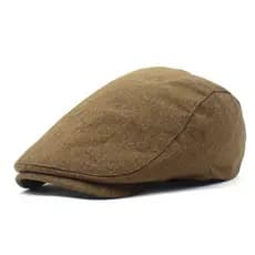 Chapéu Masculino de Algodão e Linho, Boné Vintage com Aba Curvada para Frente, Boina Casual para Atividades ao Ar Livre,