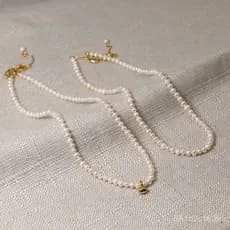 Colar de pérolas de água doce europeias e americanas para mulheres, estilo influenciador de redes sociais, colar choker