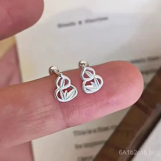 Brincos de parafuso em formato de cabaça oca para mulheres, design exclusivo, brincos de alta qualidade, adequados para