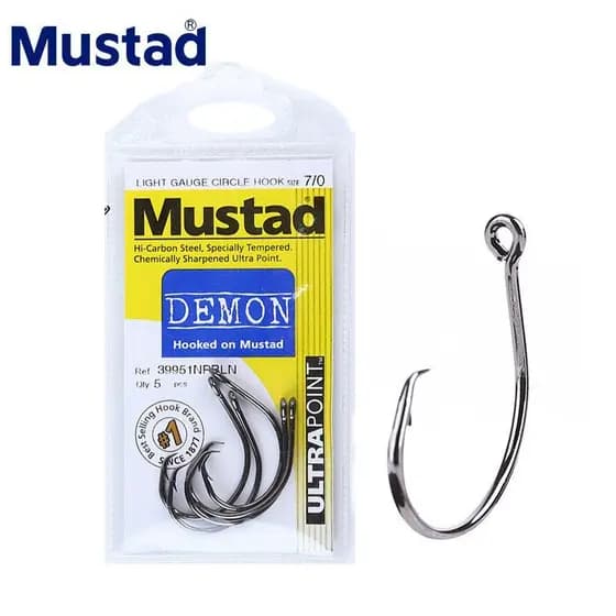 Mustad 39951 Eagle Beak Little Devil Anzol de Pesca Marítima de Alta Resistência, Anzol para Tartaruga, Anzol para Bagre
