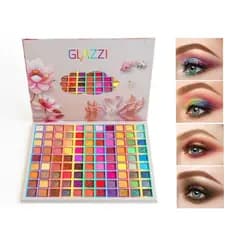 Paleta de sombras com 99 cores, com acabamentos brilhantes, matte, glitter e lantejoulas, fácil de aplicar, adequada par