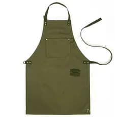 Avental de lona estilo coreano com decote halter simples e logotipo personalizado para uso em panificação, churrasqueira