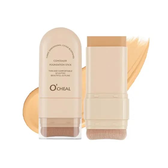 O'CHEAL Corretivo em Bastão 2 em 1 de Longa Duração com Cabeça de Pincel, Cobertura Total para Imperfeições e Manchas, C