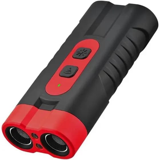 Repelente Ultrassônico Duplo Recarregável por USB, Dispositivo de Treinamento de Alta Potência Anti-Latido com Lanterna