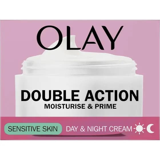 Olay Double Action Hidrata & Prepara, Dia & Noite Para Pele Sensível, Para Hidratação 24 Horas, 50ml