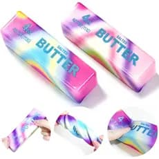 2 Peças de Brinquedo Antiestresse Macio e Colorido em Forma de Manteiga, Brinquedo Sensorial para Alívio de Estresse par