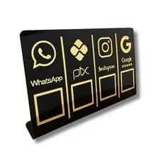Placa Display 4 Em 1  Whats- Pix -Instagram Qr Code