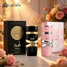 Perfume Árabe  Lattafa Asad Masculino & Yara Feminino EDP 100ml /50ml  100% Original  Fixação Extra Forte  Presente