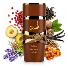 Perfume Árabe Lattafa Asad Bourbon Masculino EDP Original 100m/50ml Luxo & Longa Duração Presente de Dia dos Namorados