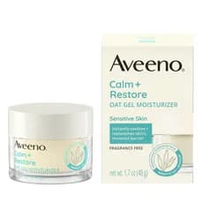 Aveeno Calm + Restore Gel Hidratante Facial de Aveia para Pele Sensível, de Rápida Absorção, Gel Leve com Aveia Prebióti