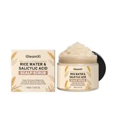 GleamXi-RieWaterSalpSrub, Tea Tree & Rosemary – Shampoo esfoliante para cabelos dourados, combate a caspa, elimina.