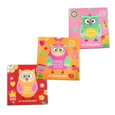 Kit10 My Life Kit De Maquiagem Infantil Coruja Sombras, Blush, Batom, Pincel E Glitter 3 Cores-MY8143