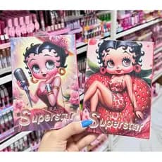 Kit Paleta Love Rain Blush Iluminador Sombras Glitter Alta Pigmentação 2 em 1