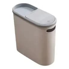 Lixeira Compacta Oval Banheiro Cozinha Tampa Automática 10l