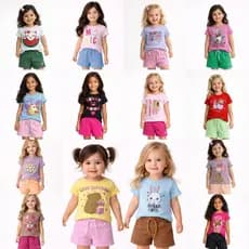 CONJUNTO MANGA CURTA VERÃO MENINA INFANTIL JUVENIL