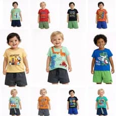 CONJUNTO INFANTIL BLUSA + BERMUDA CURTO VERÃO MENINO