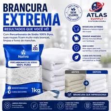 Percarbonato de Sódio 100% Puro Limpeza Em Geral Tira Manchas Roupas Extremamente Brancas, Limpa Tênis, AirFryer, Fogão