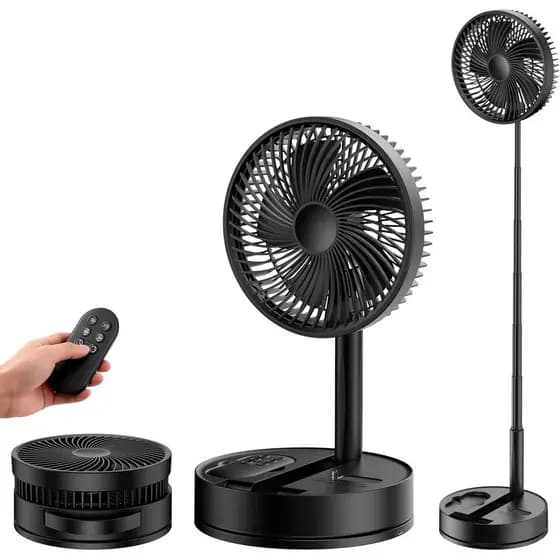 Ventilador Portátil Oscilante Recarregável - 8" com Bateria de 8000mAh, Ventilador USB para Quarto, Silencioso, com Cont