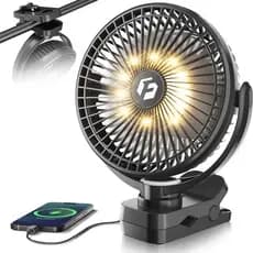 Ventilador Portátil Recarregável de 40000mAh com Clipe, Ventilador de Mesa USB de 8 Polegadas, Funcionamento a Bateria c
