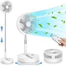 Ventilador Portátil Dobrável Recarregável Oscilante - 8,6" com Bateria de 8000mAh, Operado por USB-C, com Controle Remot
