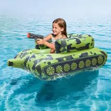 Pistola de Água Elétrica Automática com Boias Infláveis para Piscina, Divertidos Flutuadores Infláveis para Festa na Pis