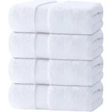 Conjunto de 4 Toalhas de Banho Brancas Clássicas de Luxo - Toalhas de Banho Ultra Macias de Algodão Turco 700 G 27x54 |