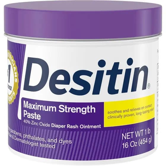 Desitin Creme para Assaduras de Bebê de Máxima Potência, 40% Óxido de Zinco para Tratamento, Alívio e Prevenção, Hipoale