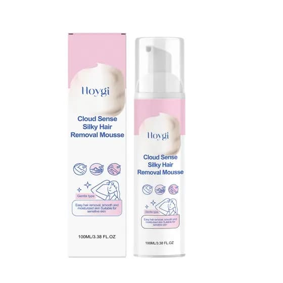 Mousse Depilatória Feminina Hoygi - Para pelos densos e macios em todo o corpo, axilas e membros.