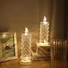 KIT 2 Mini Velas LED Transparente P/ Decoração de Mesa e Eventos-5202