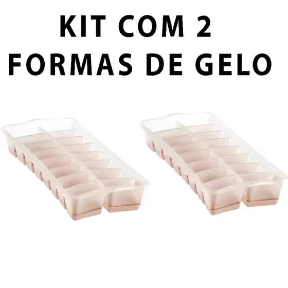 Kit 2X Forma De Gelo Flexível Fundo Cinza De Silicone 16 Pedras - SANREMO