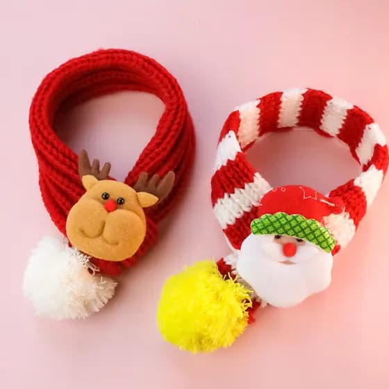 Cachecol de Natal Tricotado para Animais de Estimação, Cachecol para Teddy e Maltese, Cachecol Fofo Tricotado para Gato