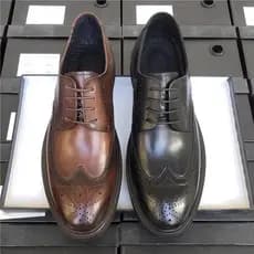 Sapatos de couro masculino terno Formal negócios jovem noivo casamento sapatos casuais terno de aumento interno Brogue O