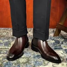 Sapatos de couro de cano alto de lã de inverno masculinos de sola grossa com aumento de altura e cano baixo botas Martin