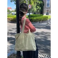 Wfei novo estilo veludo bolsa de ombro de grande capacidade all-Match solto Commuter sacola minimalista todos @-