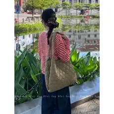 Wfei outono inverno nicho Design acolchoado saco All-Match leve bolsa de ombro Commuter axila saco grande capacidade sac