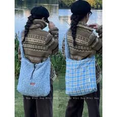 Wfei outono inverno novo estilo lã de cordeiro dupla face pode transportar bolsa de ombro grande capacidade Commuter sac