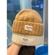 Inverno quente à prova de frio chapéu de lã de pelúcia feminino bonito macio remendo proteção de orelha chapéu casal All
