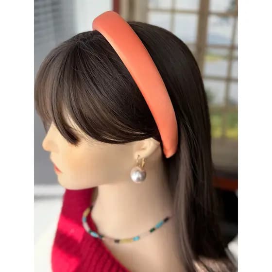 [Estilo europeu americano] Faixa de cabeça brilhante feminina retrô cetim francês estilo europeu americano estilo fluore